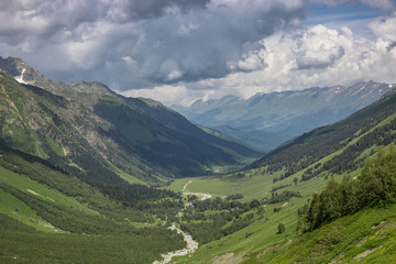 the Caucasus mountains Arkhyz in Sunny day