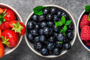 Fresh summer berries such as blueberries, strawberries, raspberries