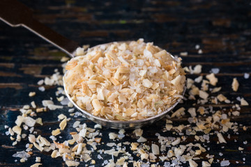 Garlic Salt Spilled from a Teaspoon