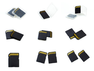 SD memory card isolated on white background.