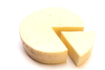 Hard cheese isolated on white