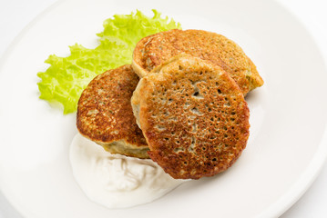 potato pancakes on the white plate