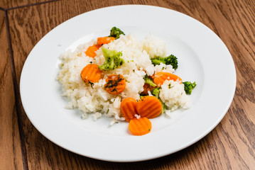 rice with carrot and broccoli