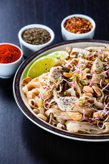 Pad thai - grilled meat and noodles