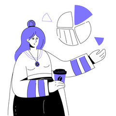 Data analysis - flat design style colorful illustration