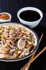 Pad thai - grilled meat and noodles