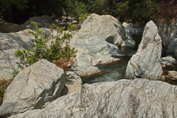 Stony riverbed of Rio Minca in Minca in Colombia