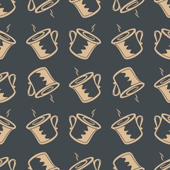Coffee cup or tea cup seamless pattern. Vector illustration