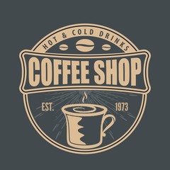 Coffee shop logo design template. Vector illustration
