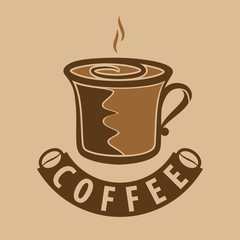 Coffee shop logo design template. Vector illustration