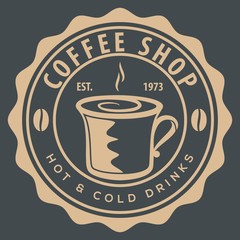 Coffee shop logo design template. Vector illustration