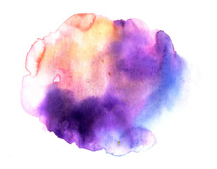 Abstract colorful watercolor background for graphic design, hand painted on paper