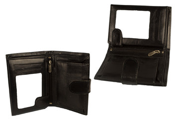 Isolate black men's wallet purse