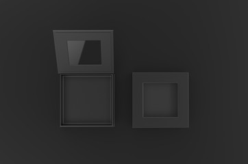 White blank square hard window box for branding mock up template, 3d illustration.