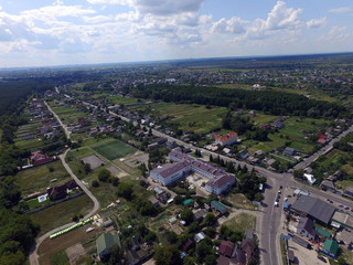 Fototapeta na wymiar Aerial view of the Saburb landscape (drone image).Kiev Region