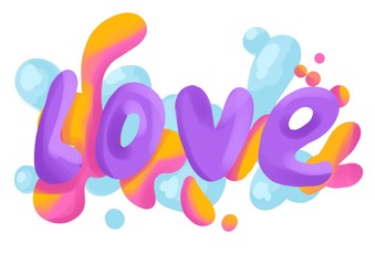 Hand drawn Love badge icon. Valentines Day poster card invitation banner. Romantic quote lettering typography. Calligraphy