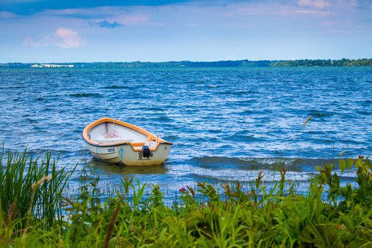 boat on lake Esrum lake