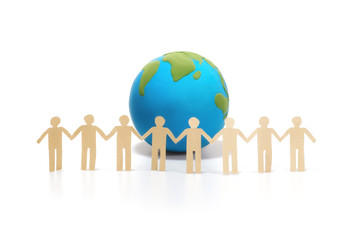 unity of people and the earth symbol on white