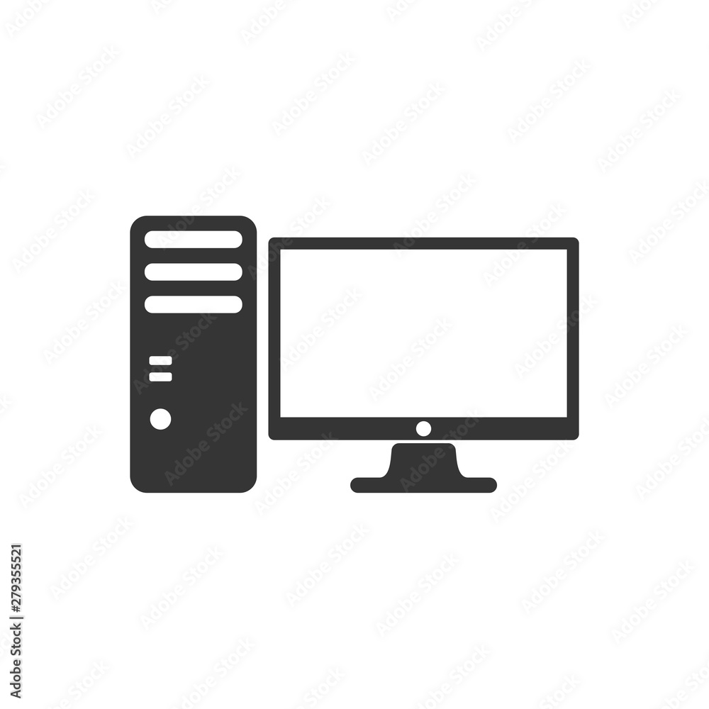Leinwandbilder pc icon template color editable. pc symbol vector sign isolated on white background. simple logo vec