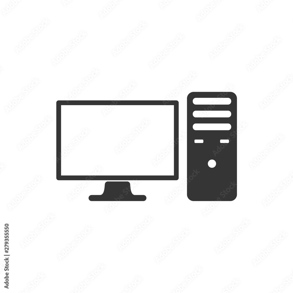 Aufkleber pc icon template color editable. pc symbol vector sign isolated on white background. simple logo vec