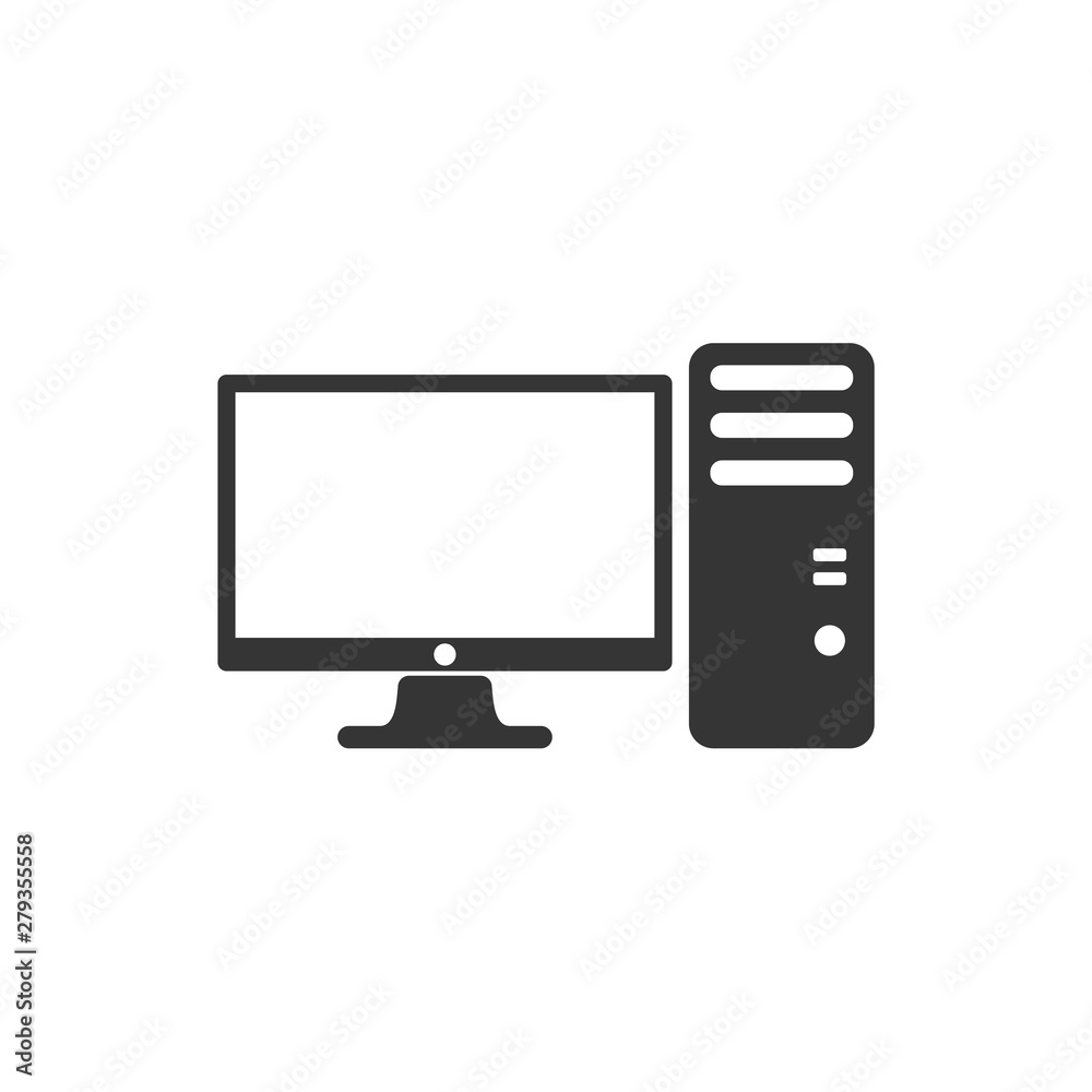 Fototapete PC icon template color editable. PC symbol vector sign isolated on white background. Simple logo vector illustration for graphic and web design.