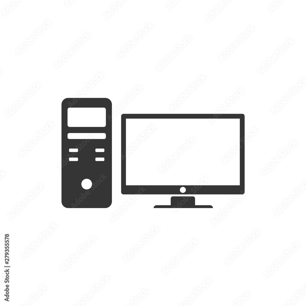 Leinwandbilder pc icon template color editable. pc symbol vector sign isolated on white background. simple logo vec