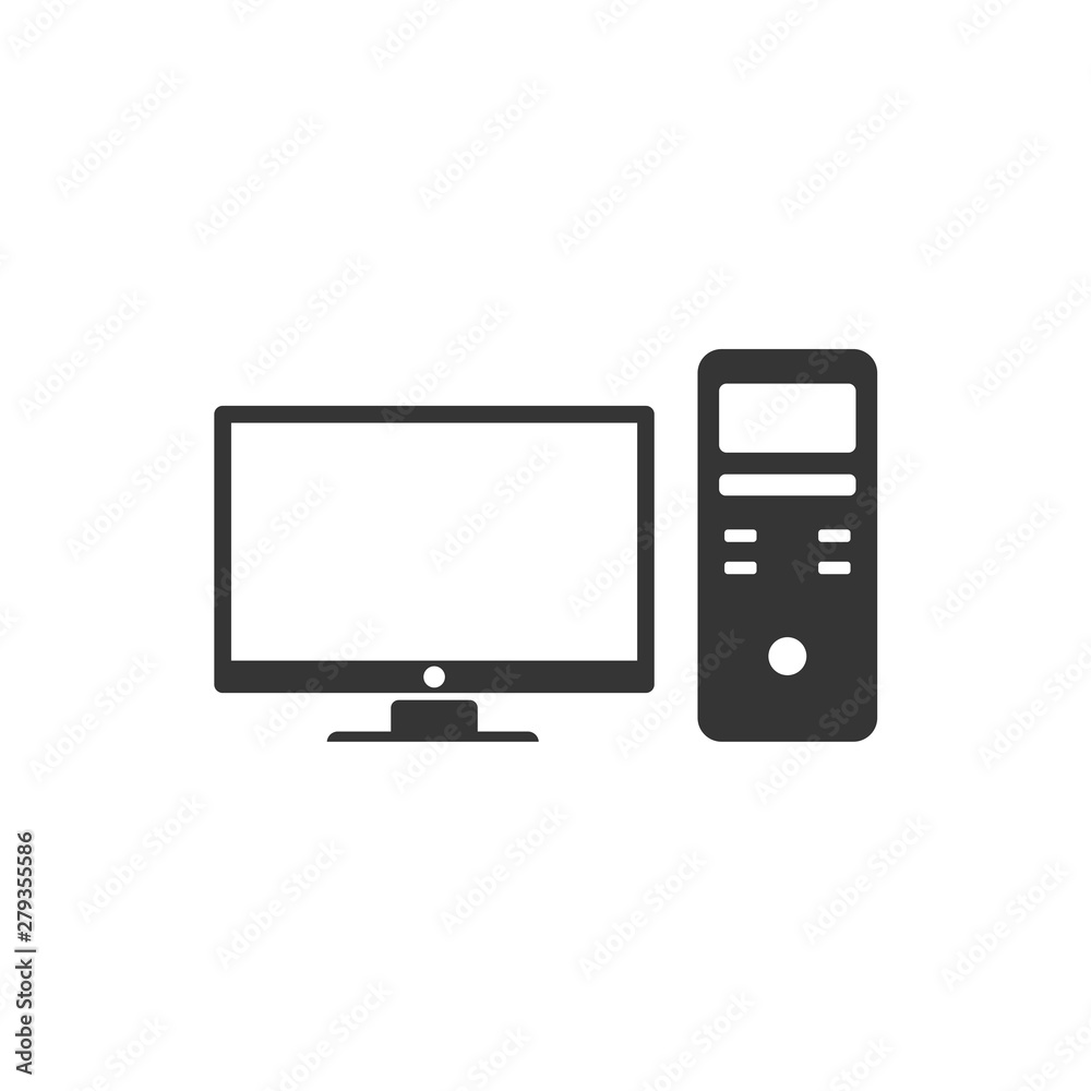 Leinwandbilder pc icon template color editable. pc symbol vector sign isolated on white background. simple logo vec