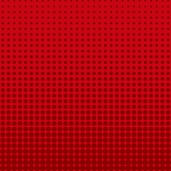 Fototapeta na wymiar Halftone Spotted Dots Circle Abstract Vector Illustration, Red Background.