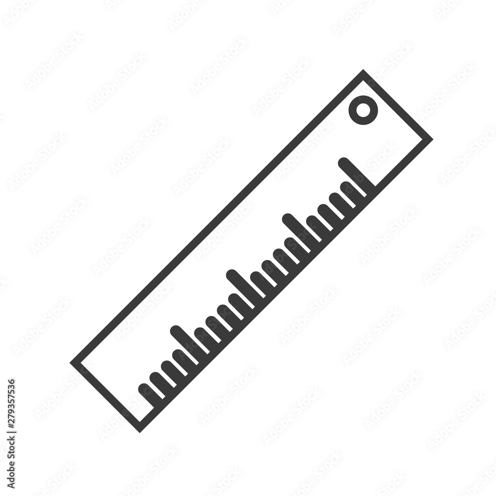 Poster Ruler icon template color editable. Measurement ruler symbol vector sign isolated on white background. Simple logo vector illustration for graphic and web design.