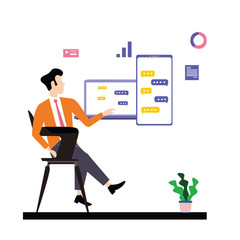 Man Working Vector Template Design Illustration