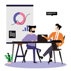 Man Working Vector Template Design Illustration