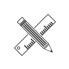 Pencil and ruler icon template color editable vector sign isolated on white background.