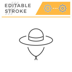 Travel hat editable stroke line icon