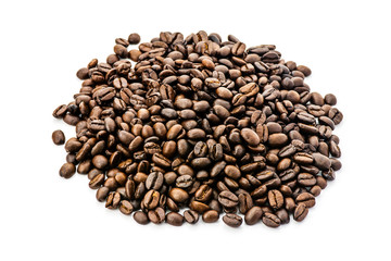 Coffee beans isolated on white background.