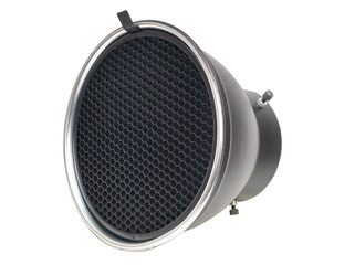 Reflector with honeycomb grid accessory for studio strobes and flashes The honeycomb grid helps to...