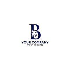 B Dental Logo Design Vector