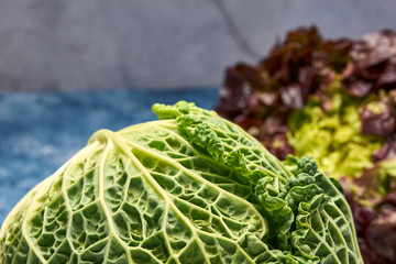 Fototapeta premium view of fresh green vegetables