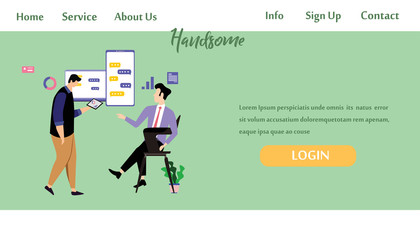 Landing Page Man Working Vector Template Design Illustration