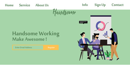 Landing Page Man Working Vector Template Design Illustration