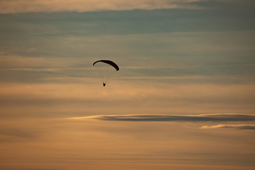 Sunset and paraglider