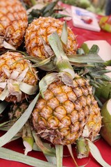 Fresh pineapple is delicious in street food