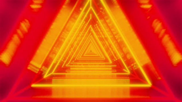 Stock video  Neon lights abstract motion animated background.Abstract motion lighting equipment and lights effects.Neon lights looped animation for music videos and fluid background.Triangle neon ligh