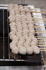 grilled meatballs is delicious at street food