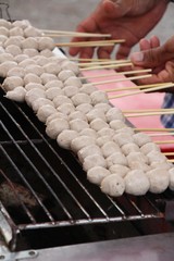 grilled meatballs is delicious at street food
