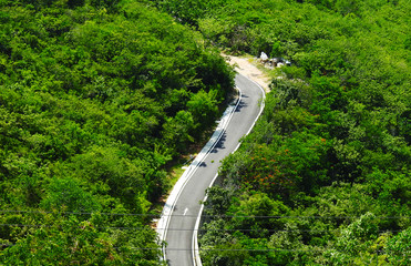 Road in the mountains. Background. Texture.
