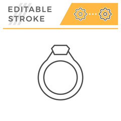 Jewelry ring editable stroke line icon