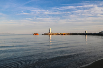 Lighthouse beach sunset