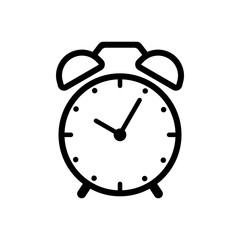 alarm clock icon outline vector