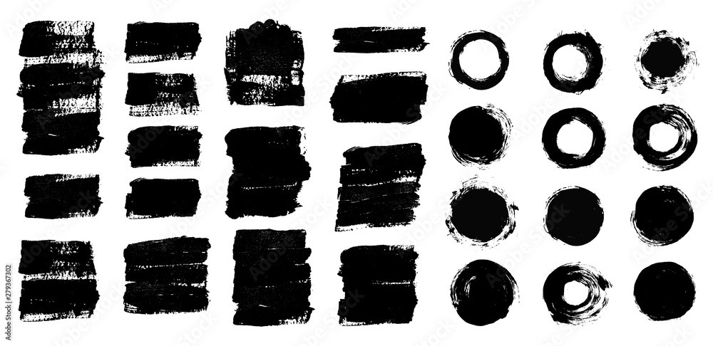 Poster brush strokes. vector paintbrush set. grunge design elements.