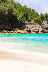 Beautiful exotic tropical beach at Seychelles